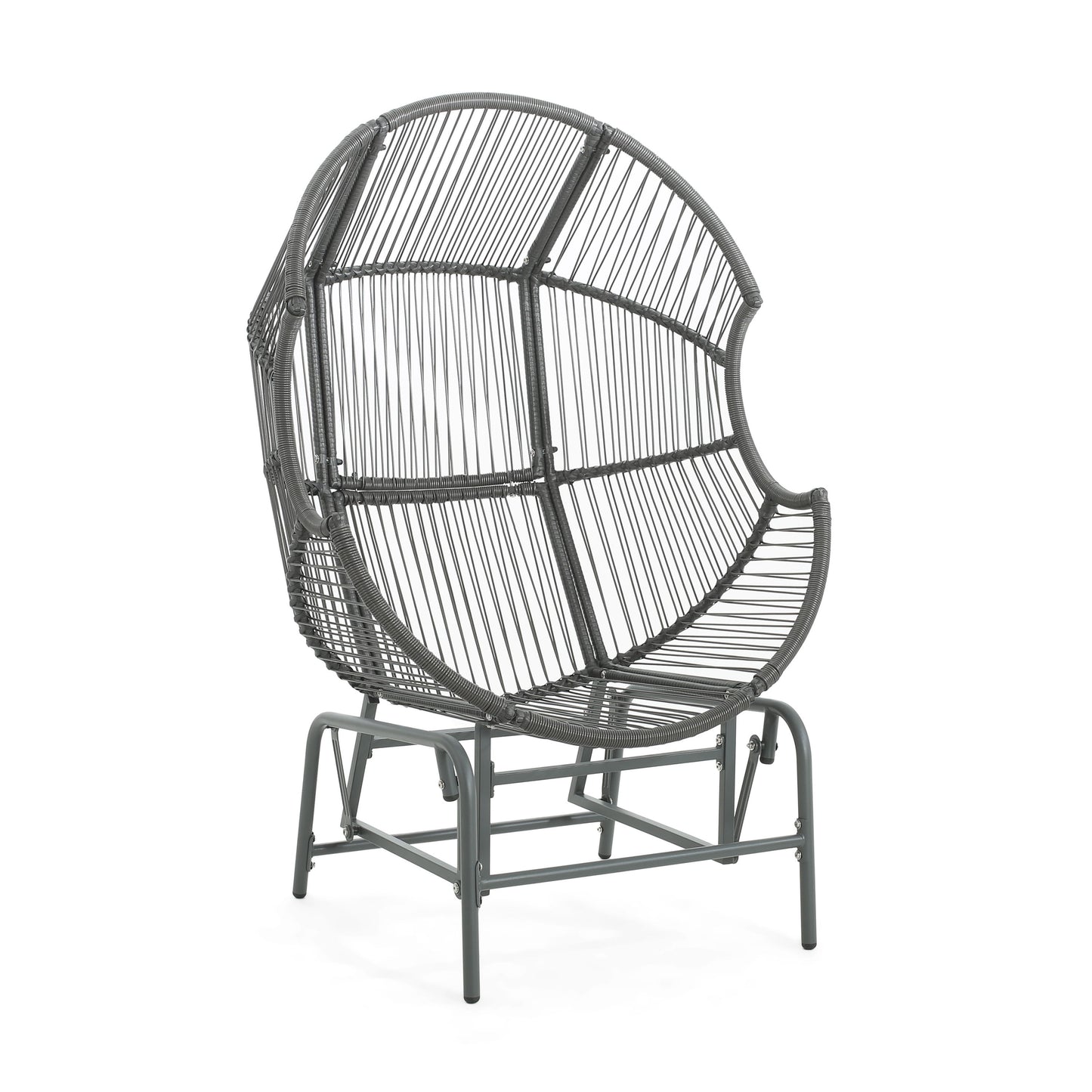 Palos - Outdoor Wicker Glider Chair - Dark Gray