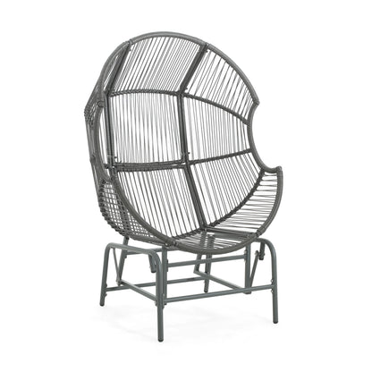 Palos - Outdoor Wicker Glider Chair - Dark Gray