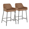 Daniella - Industrial Counter Stool (Set of 2) - Black / Espresso