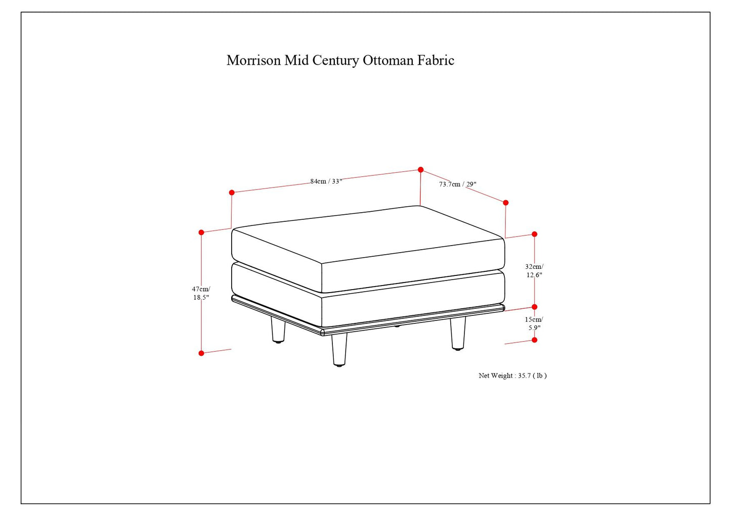 Morrison - Ottoman - Mist Gray