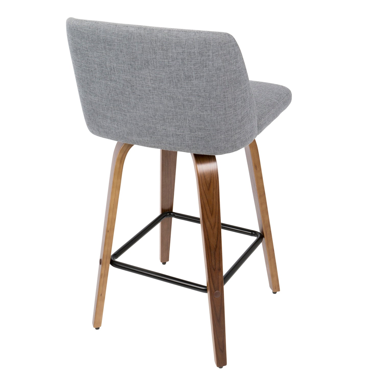 Toriano - Mid-Century Modern Counter Stool (Set of 2) - Gray / Walnut