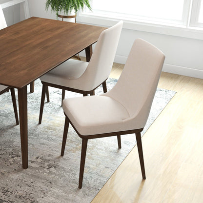 Kate - Mid-Century Modern Dining Chair (Set of 2) - Fabric - White