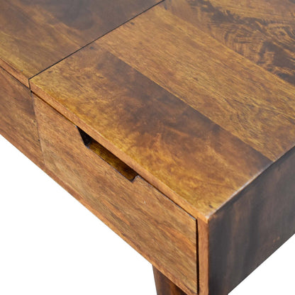Foldable Mirror Table - Chestnut
