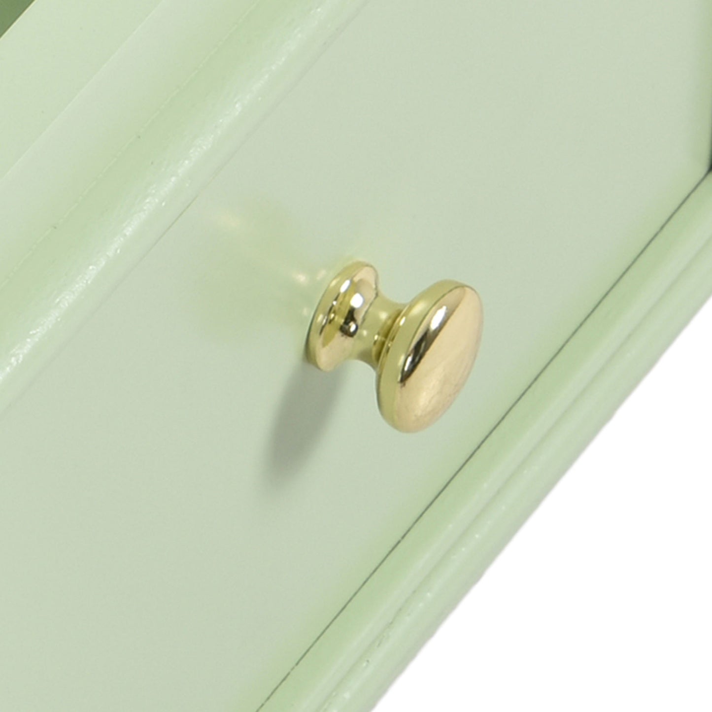 Bathroom Vanity Cabinet With Ceramic Basin, 3 Drawers And Adjustable Shelves - Green