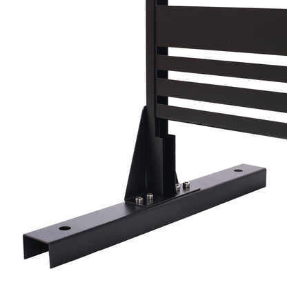Outdoor & Indoor Privacy Screen Freestanding Decorative Panel Steel - Black