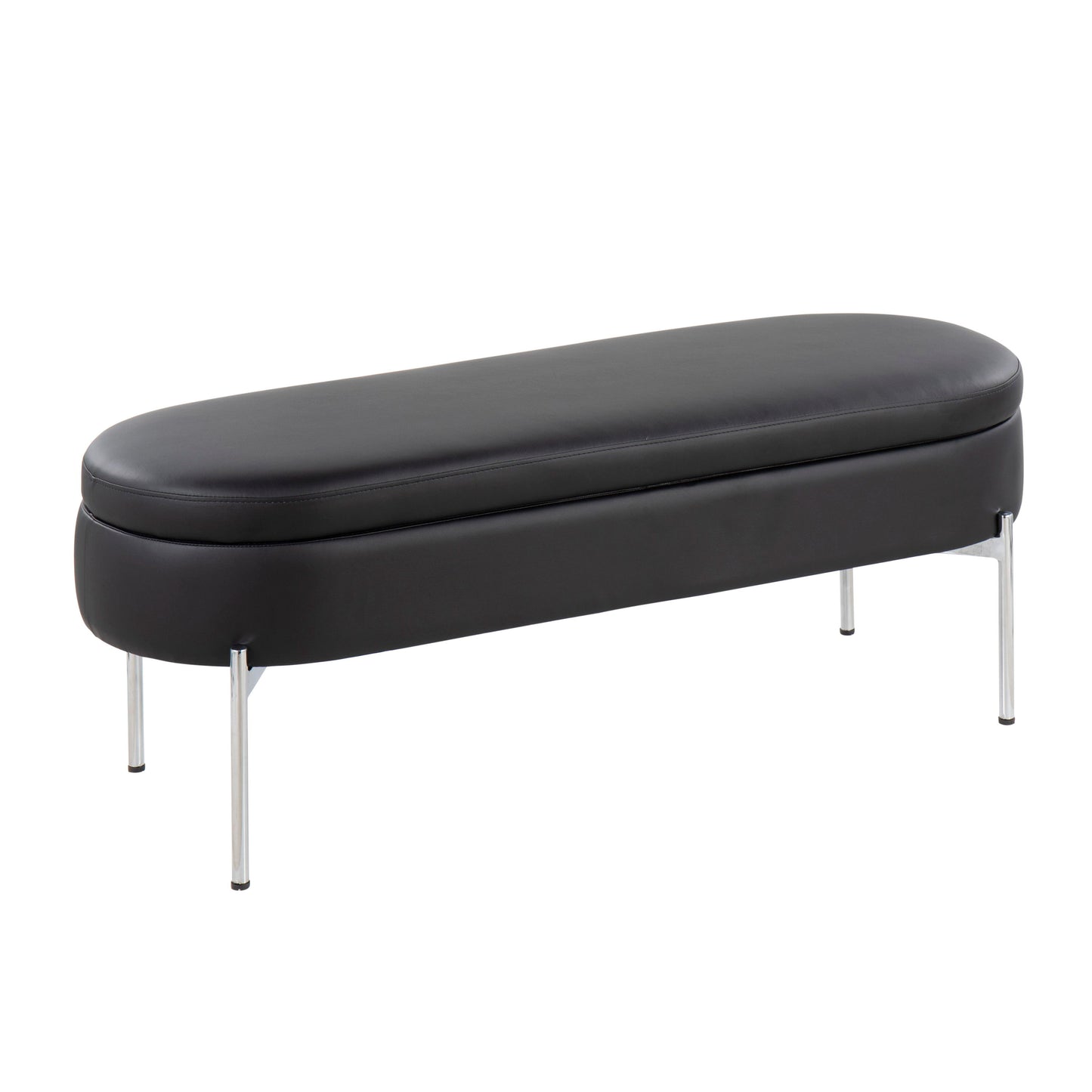 Chloe - Contemporary / Glam Bench - Chrome / Black