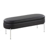 Chloe - Contemporary / Glam Bench - Chrome / Black