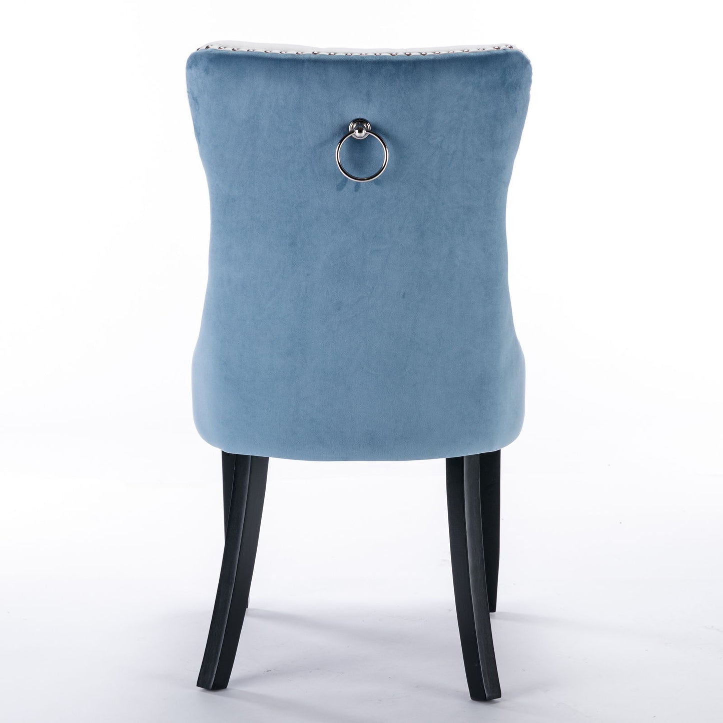 Nikki - Modern, High-End Tufted Solid Wood Contemporary And Velvet Upholstered Dining Chair With Wood Legs Nailhead Trim (Set of 2) - White / Light Blue