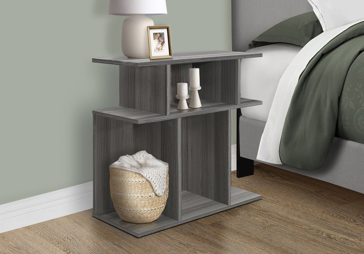 Accent Table, Side Contemporary - Gray