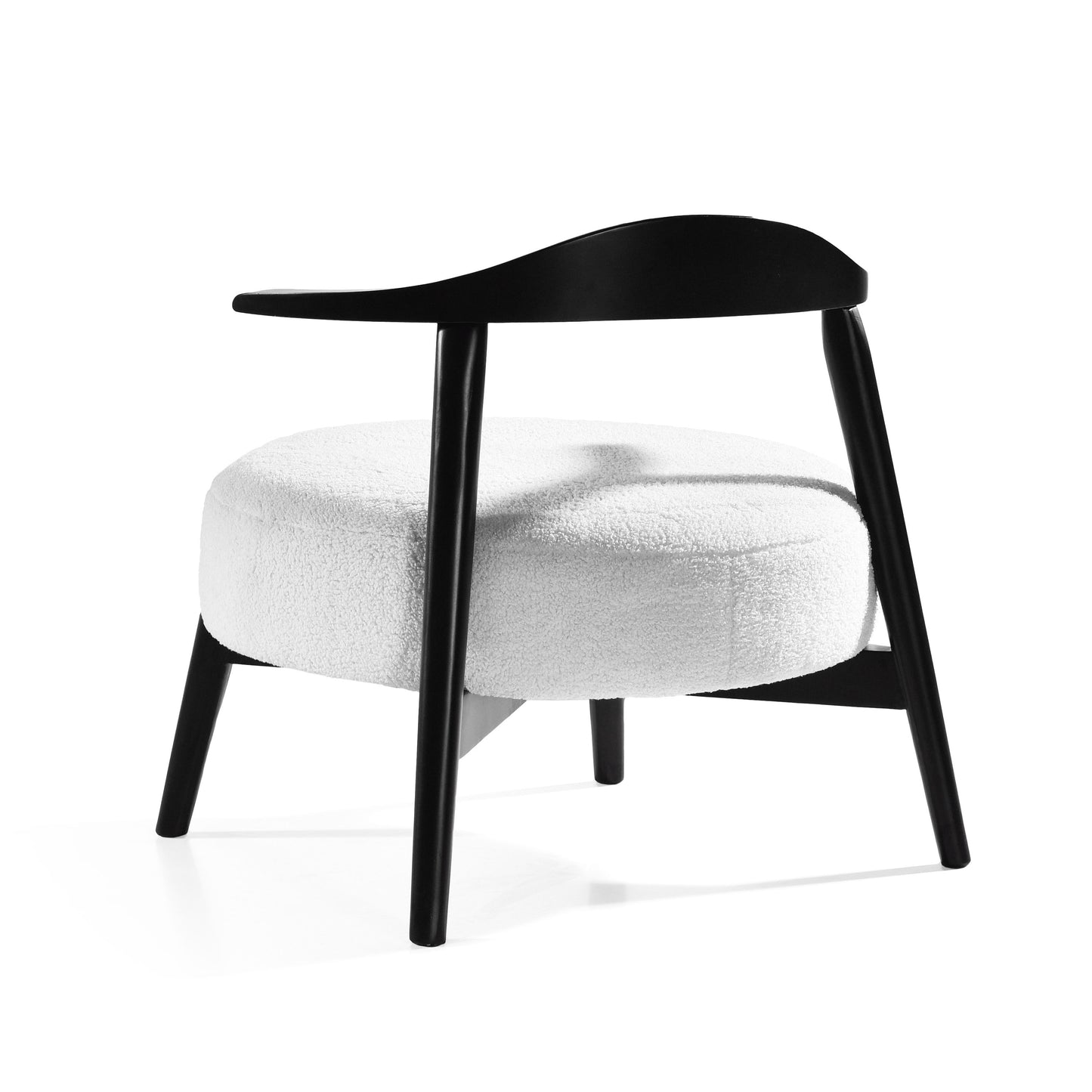 Upholstered Accent Chair, Modern Living Room Chairs, Reading Armchair For Sunroom Bedroom - White