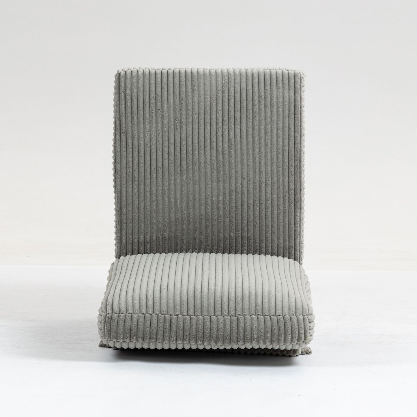 Modular Sectional Sofa Armless Seat Module, Corduroy Sectional Couch, Single Couch Modular Armless Accent Chair With Back Cushion - Gray