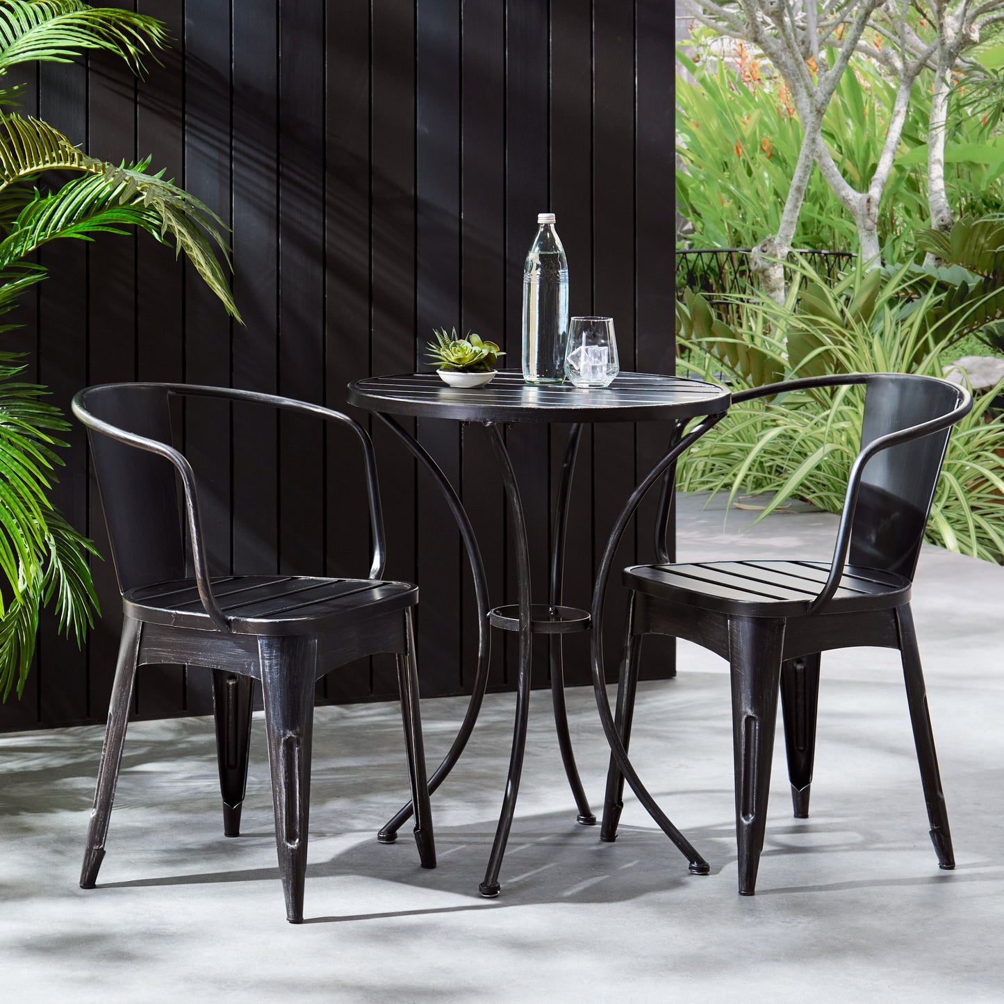 Yearn - 3 Piece Bistro Set With Table And 2 Chairs - Black
