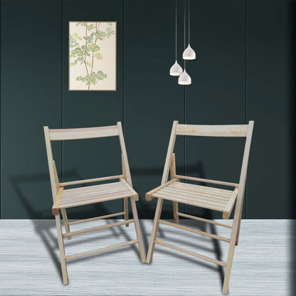 Folding Chair, Foldable Style (Set of 2) - Natural
