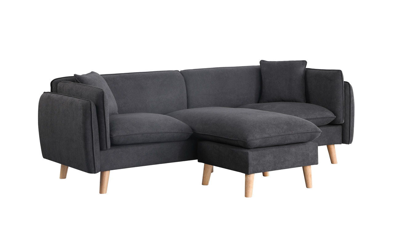 Brayden - Fabric Sectional Sofa Chaise - Dark Gray
