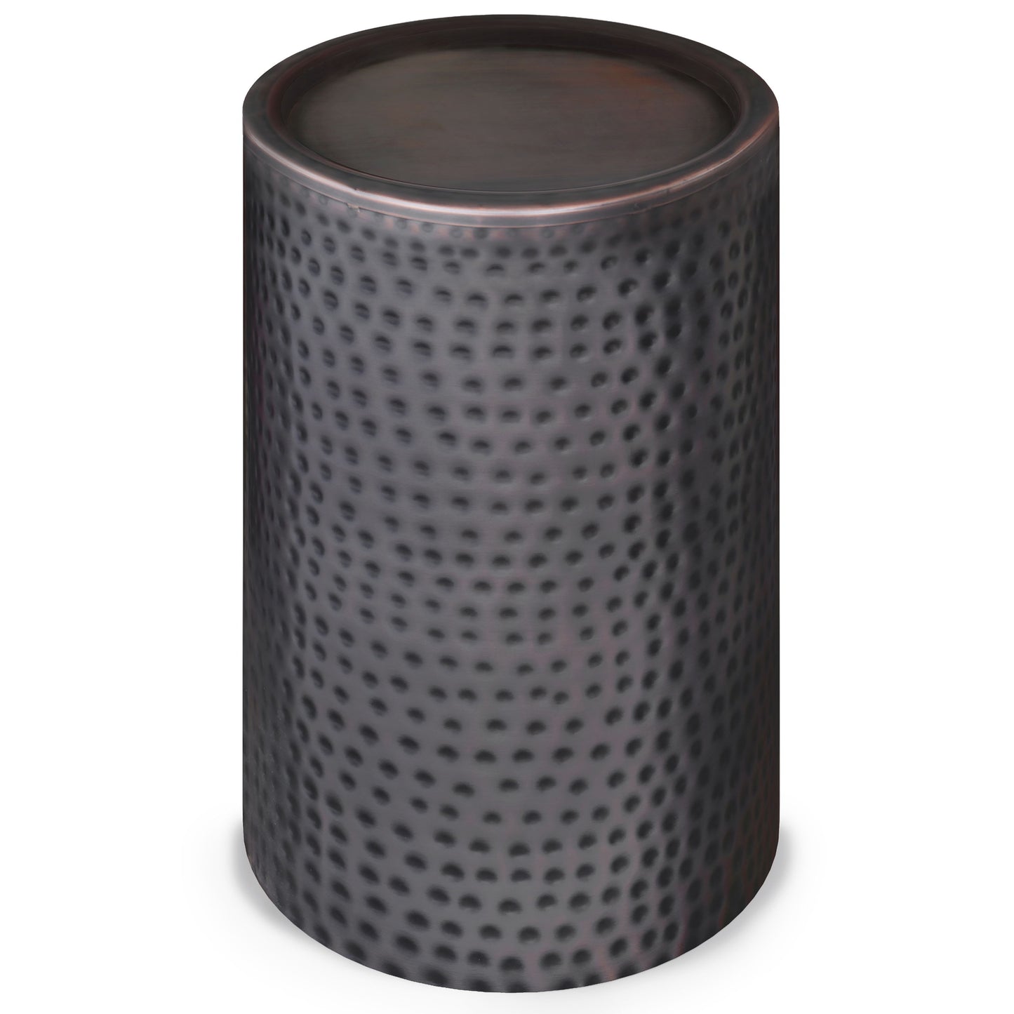Corbin - Metal Side Table - Hammered Antique Copper - Black