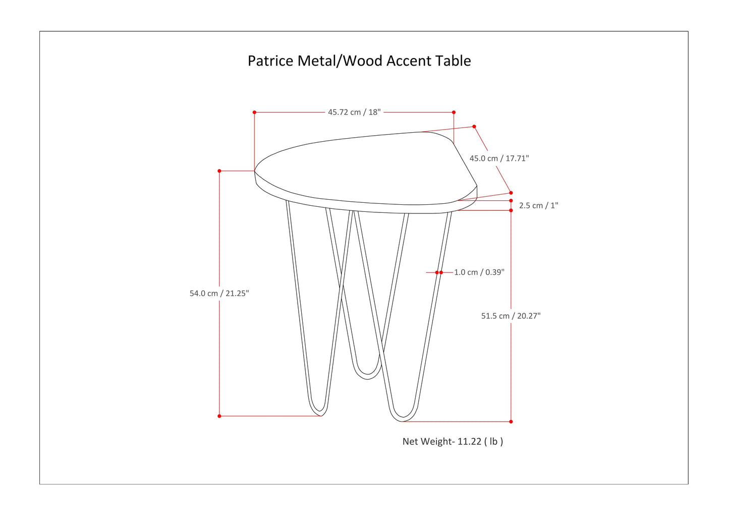 Patrice - Wood Accent Table - Natural / Gold