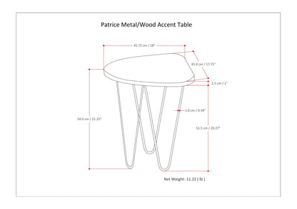 Patrice - Wood Accent Table - Natural / Gold