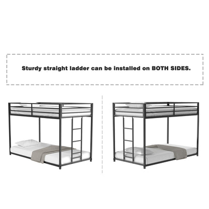 Adam - Twin Over Twin Bunk Bed - Black Metal