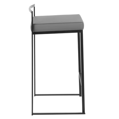 Fuji - Contemporary Stackable Counter Stool (Set of 2) - Black / Gray