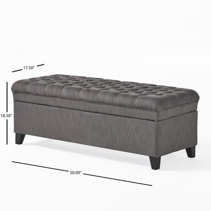 Juliana - Stylish Storage Ottoman With Extra Seating - Gray