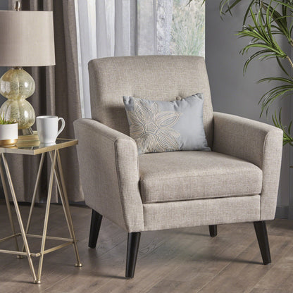 Devotion - Upholstered Club Chair With Birch Wood Legs - Beige