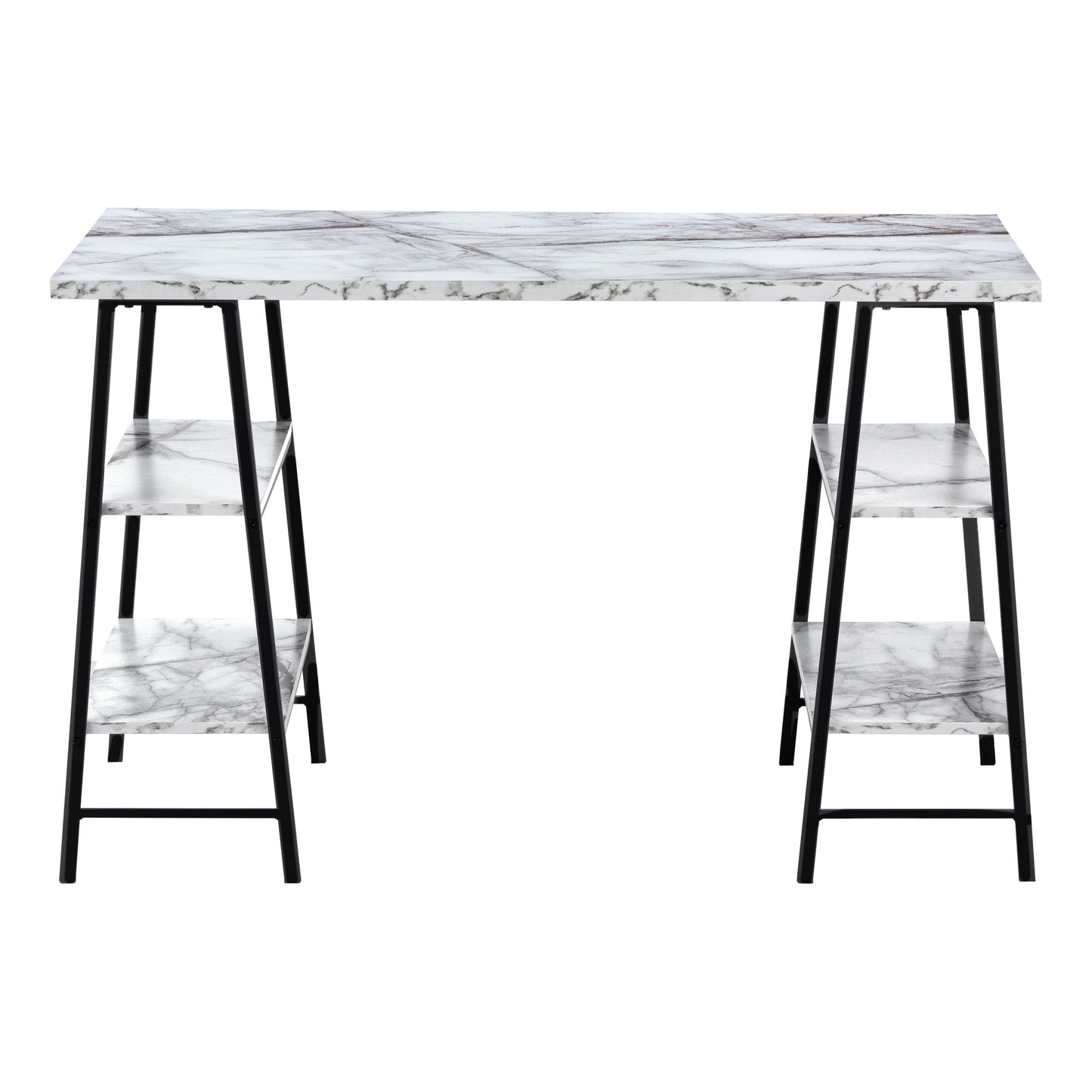 Computer Desk For Home Office, Laptop, Storage Shelves, Contemporary Versatile Placement - White