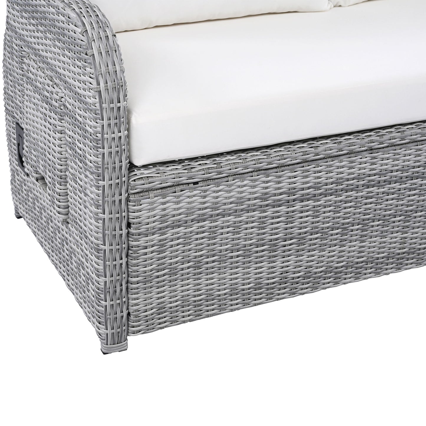 Outdoor Furniture Set Patio Rattan Furniture Set With An Adjustable Table, Recliners With Extendable Side Tables, And 2 Ottomans For Patio, Lawn, Backyard, Pool - Beige