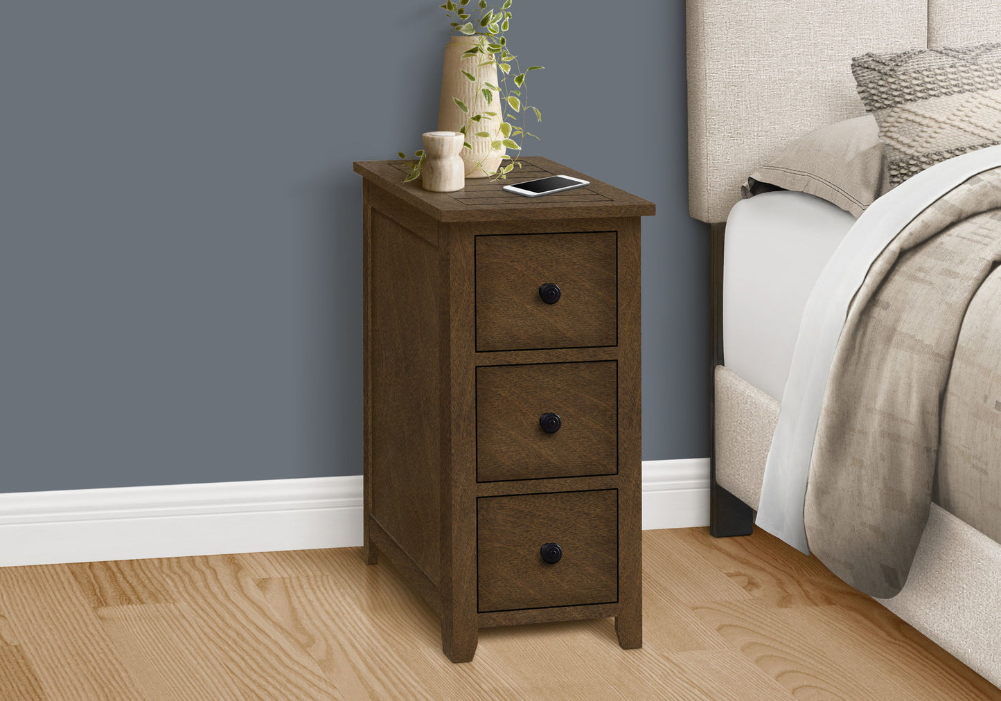 Accent End Table, Storage Drawer, Transitional - Espresso