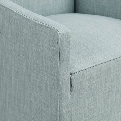 Upholstered Dining Arm Chair With Casters Woven - Light Gray Blue