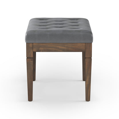 Waverly - Small Tufted Ottoman Bench - Stone Gray
