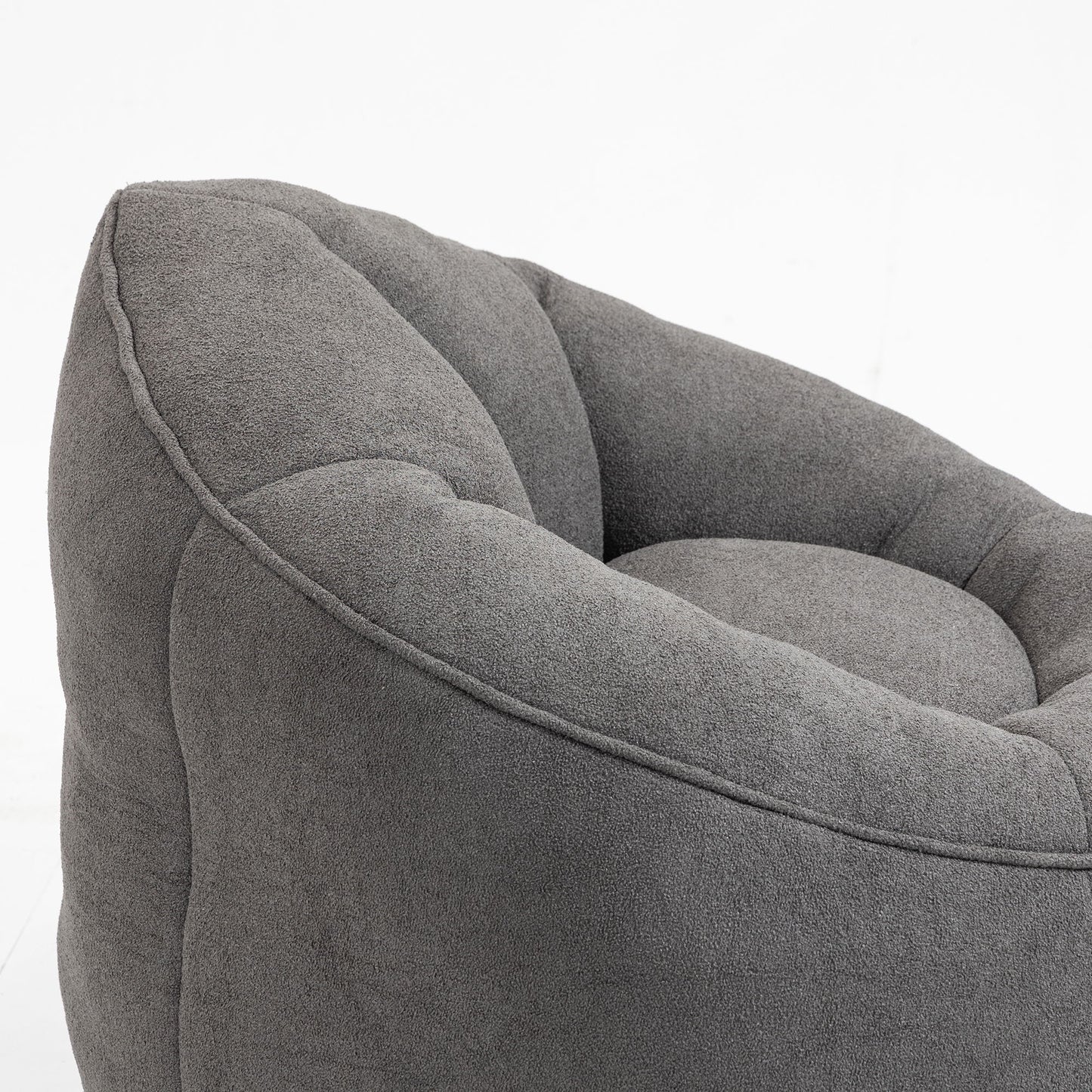 Bedding Bean Bag Sofa Chair High Pressure Foam Bean Bag Chair Adult Material With Padded Foam Padding Compressed Bean Bag With Footrest - Gray