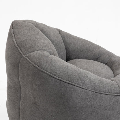 Bedding Bean Bag Sofa Chair High Pressure Foam Bean Bag Chair Adult Material With Padded Foam Padding Compressed Bean Bag With Footrest - Gray
