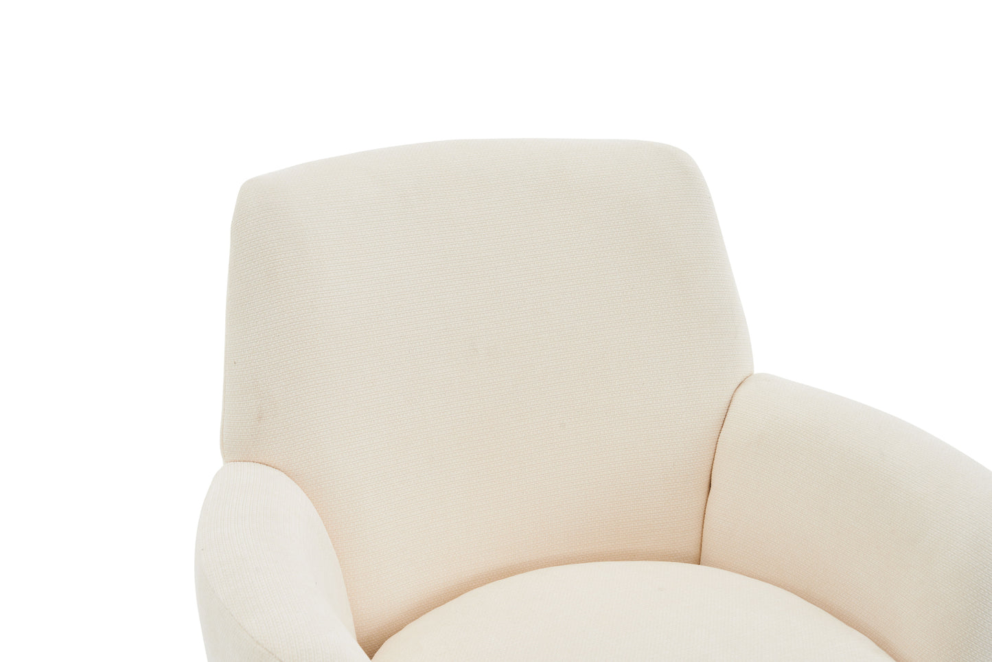 Swivel Barrel Chair, Swivel Accent Chairs Armchair For Living Room, Reading Chairs For Bedroom Comfy, Round Barrel Chairs With Gold Stainless Steel Base - Beige