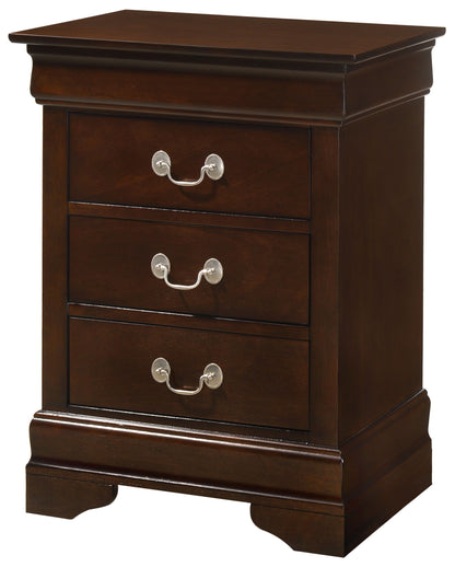 Louis Phillipe - 3 Drawer Nightstand - Cappuccino