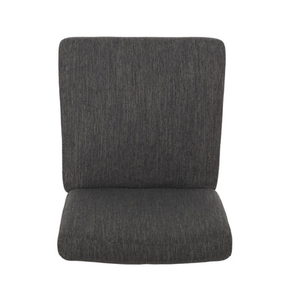 Contemporary Fabric Dining Chair With Upholstered Seating And Tapered Legs - Charcoal