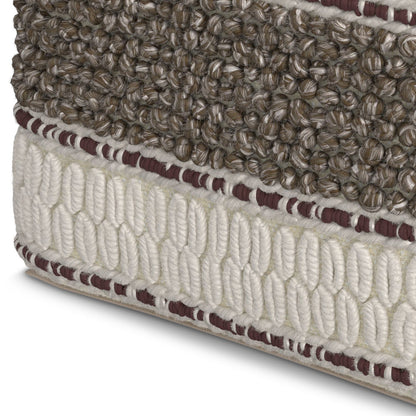 Grady - Square Pouf - Earth Tone Brown