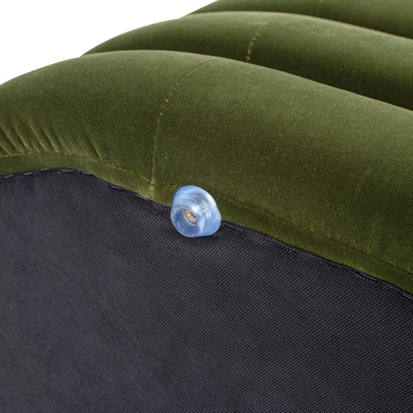Fuji - Upholstered Oval Storage Bench - Olive Green