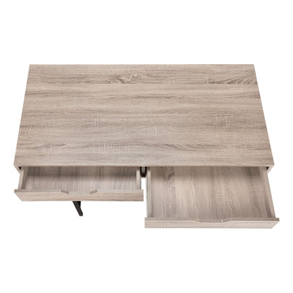 Computer Desk For Home Office, Laptop, Storage Drawers, Contemporary Versatile Placement - Taupe