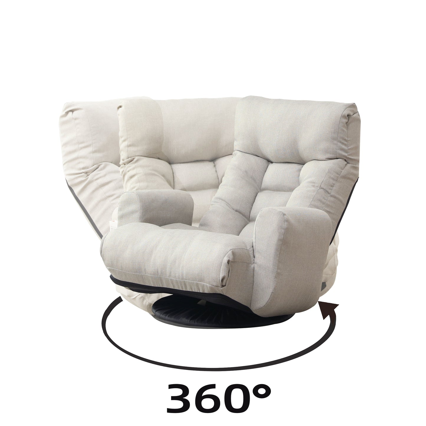 Modern With Metal Frame Swivel Game Lounge Chair With Adjustable Headrest And Waist Support, 360 Degree Rotatable Leisure Chair For Living Room - Gray