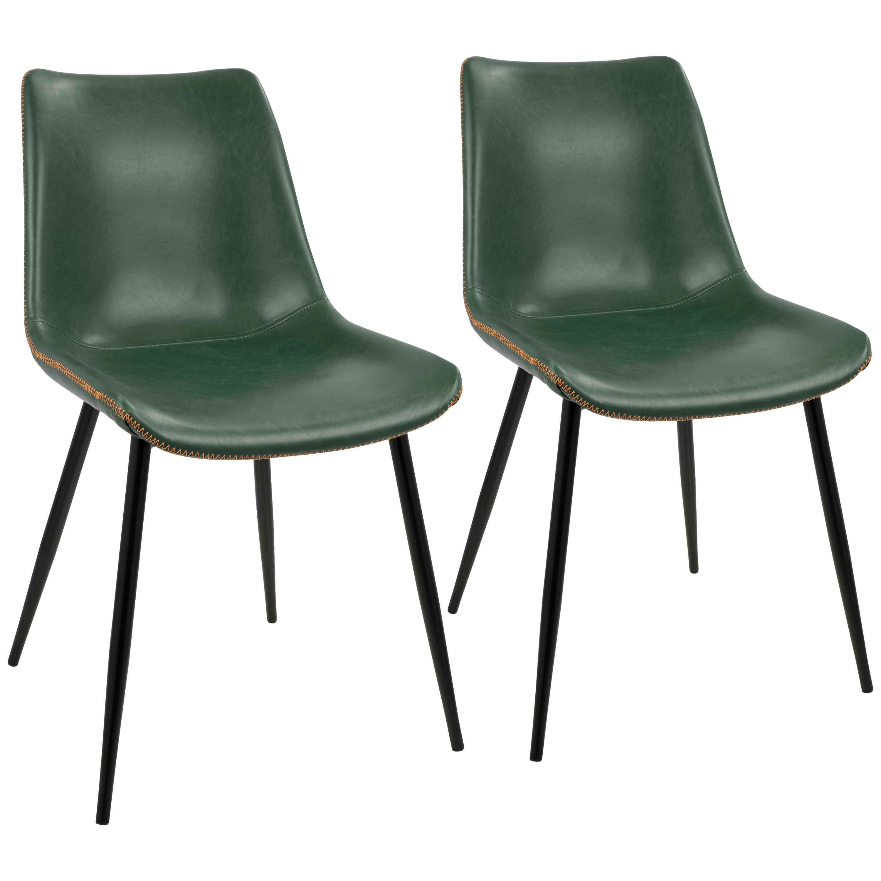 Durango - Industrial Dining Chair (Set of 2) - Black / Green Vintage