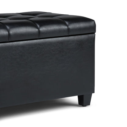 Sienna - Storage Ottoman Bench - Midnight Black