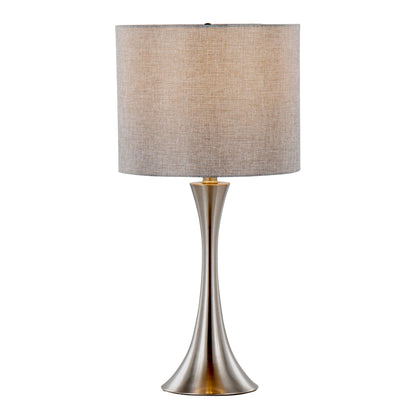 Lenuxe - Contemporary Table Lamp (Set of 2) - Nickel / Gray