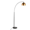 March - Contemporary Floor Lamp - Black / Antique Brass