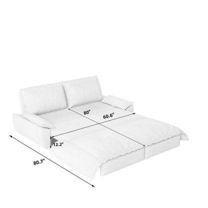 Queen Pull Out Sofa Bed, 3 In 1 Convertible Sleeper Sofa Multifunctional Velvet Loveseat Bed - Black