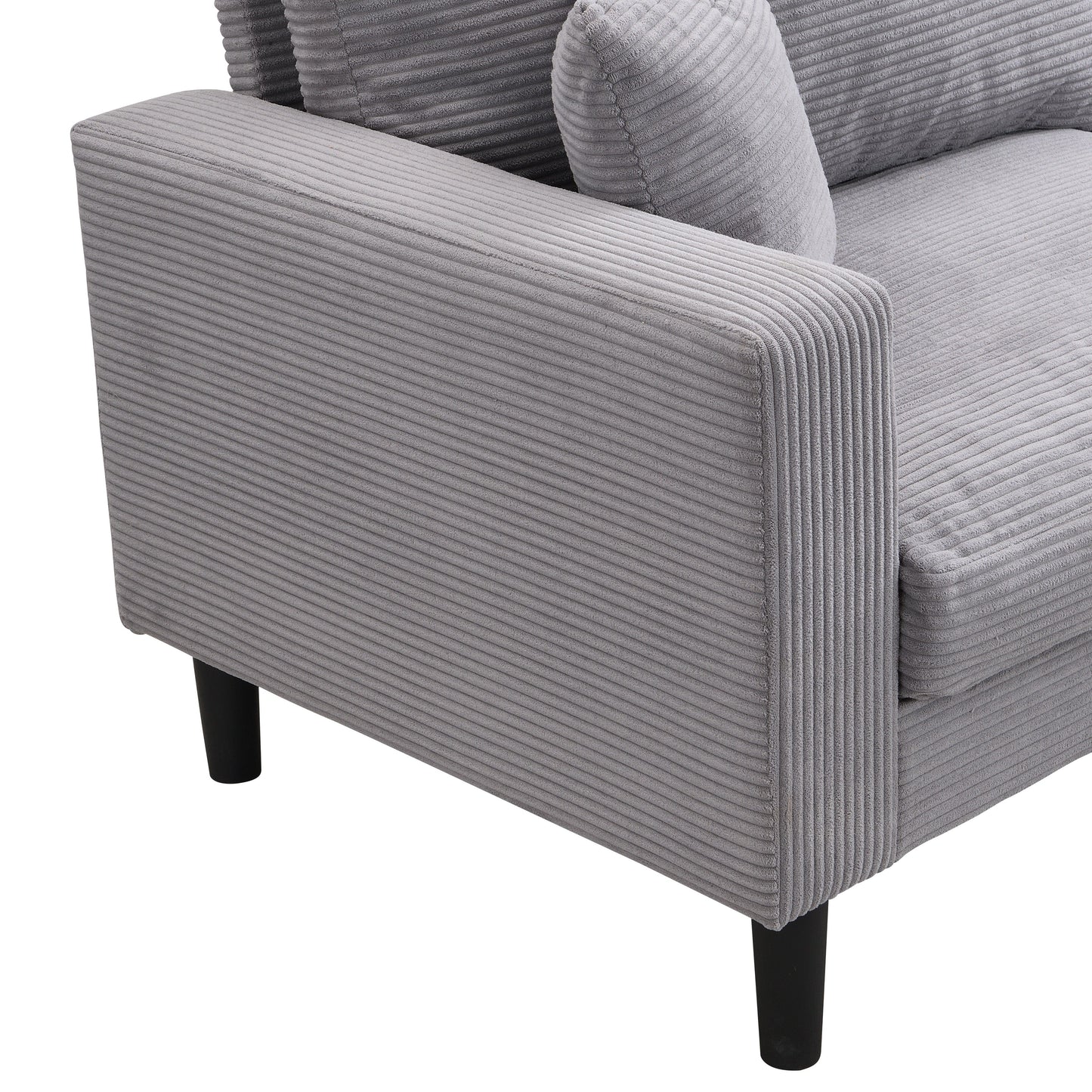 Modern Upholstered 2 Piece Sofa Set With 3 Seater And 2 Seater For Living Room - Light Gray