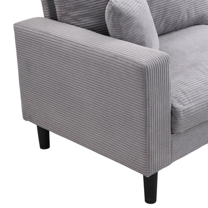 Modern Upholstered 2 Piece Sofa Set With 3 Seater And 2 Seater For Living Room - Light Gray
