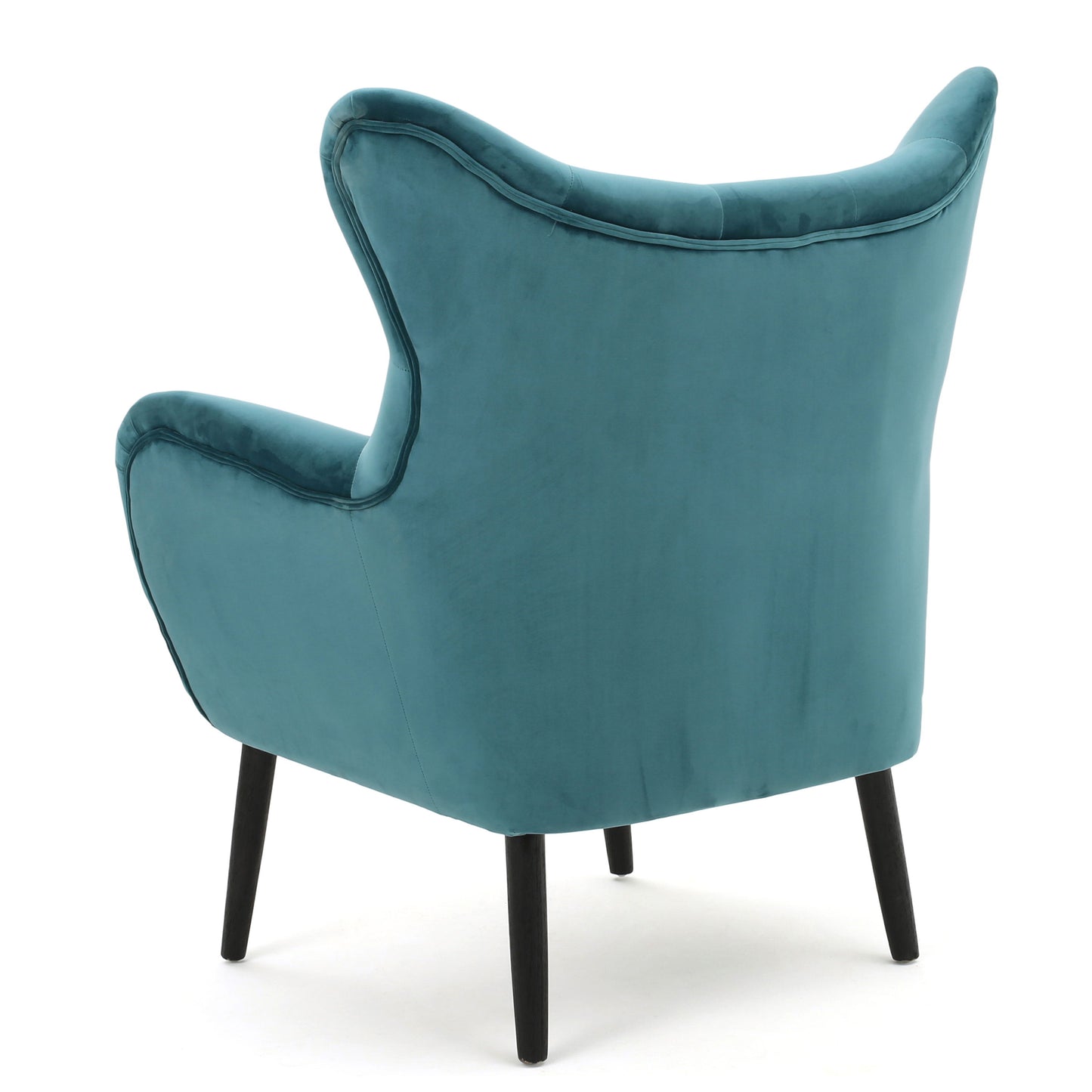 Alyssa - Velvet Arm Chair With Wingback Design - Teal