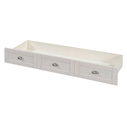 Full Size Murphy Bed With Large Drawers - Brushed White