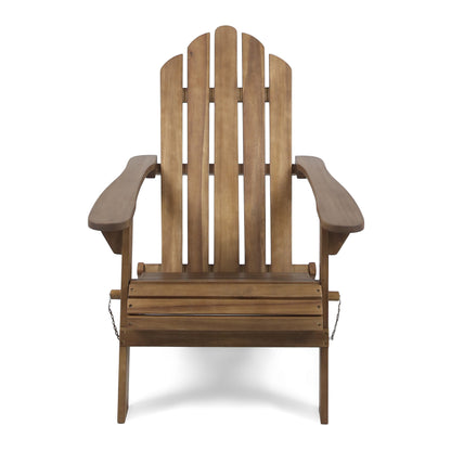 Aurascape - Outdoor Acacia Wood Foldable Adirondack Chair - Dark Brown