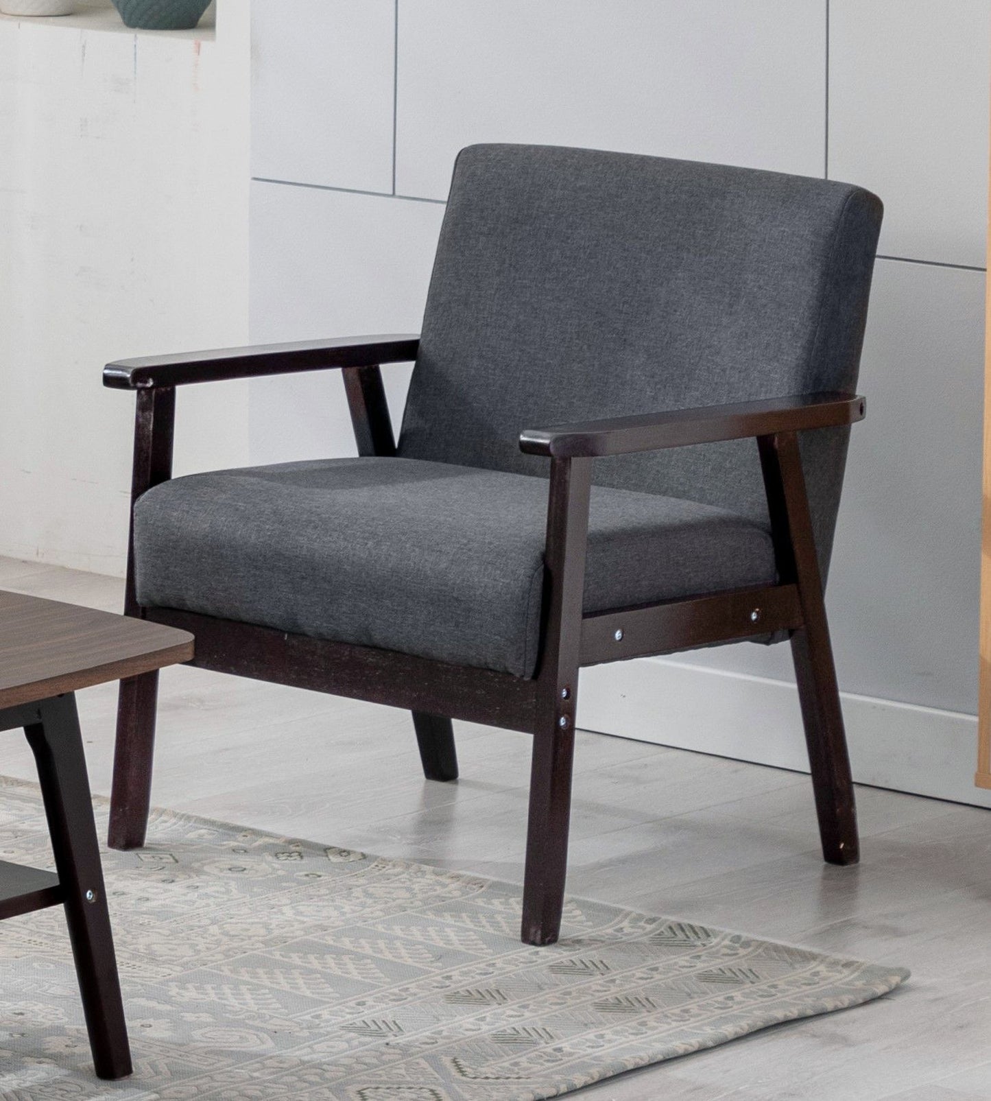 Bahamas - Linen Fabric Chair - Dark Gray